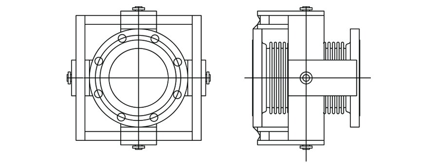 Gimbal Expansion joint Gimbal Expansion Joints are almost the same as the hinge type, except it can accept angular deflection in any plane. It contains two sets of hinge pins that are 90 degrees to the other.