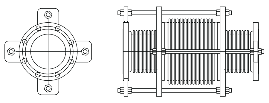 In-Line Pressure Balanced Expansion Joint In-line Pressure Balanced Expansion Joint is individually designed for specific pressure, temperature and axial compression rating