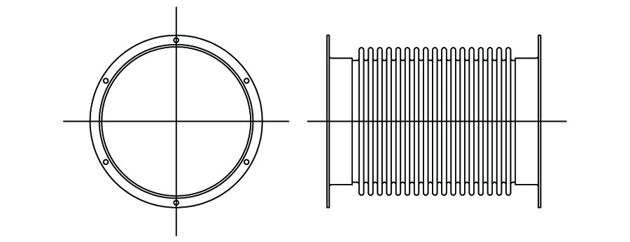 METAL-DUCT-EXPANSION-JOINT bellows with duct flanges