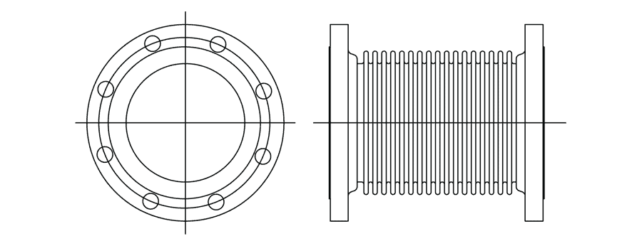 SINGLE EXPANSION JOINT metal bellows with flanges