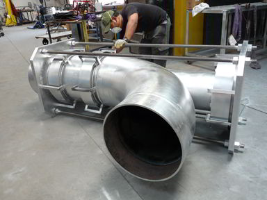 pressure balanced expansion joint 90º Elbow Pressure Balanced Joints can absorb both axial compression and lateral offset. This expansion joint is similar to the tied universal expansion joint with a balancing bellows that almost totally eliminates the pressure thrust on the anchors.